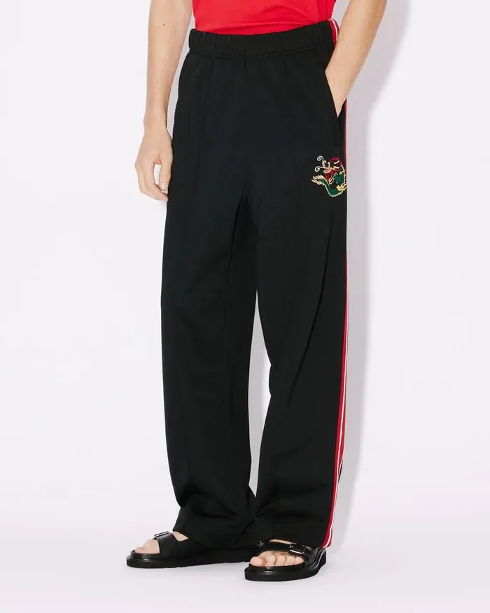 Kenzo Pants And Shorts Men 039Year Of The Dragon039 Embroidered Jogging Trousers Black