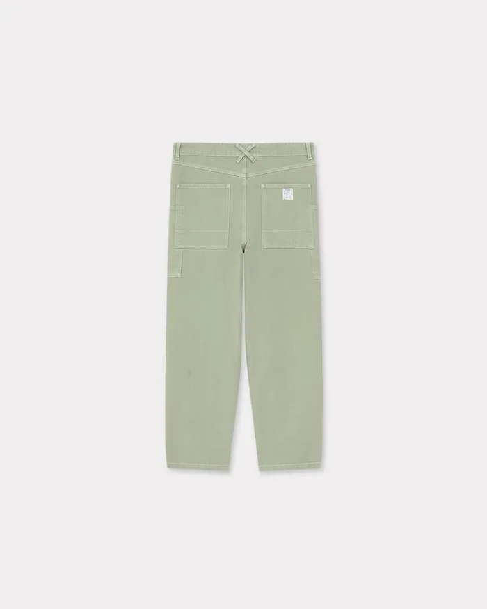 Kenzo Pants And Shorts Men Elephant Flag039 Cargo Jeans Almond Green
