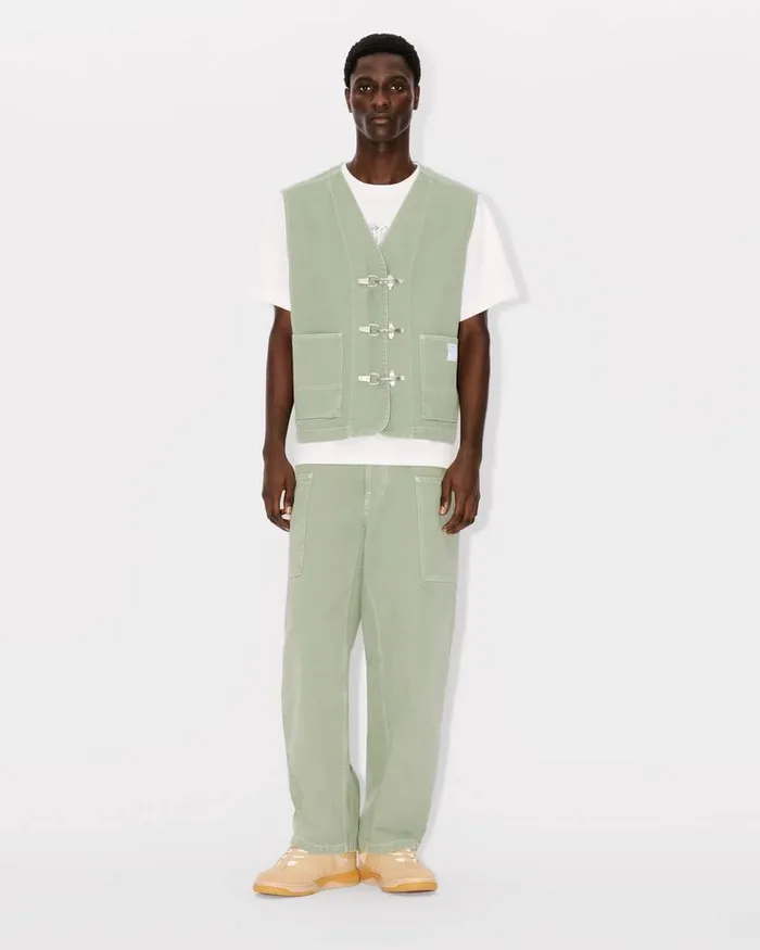 Kenzo Pants And Shorts Men Elephant Flag039 Cargo Jeans Almond Green