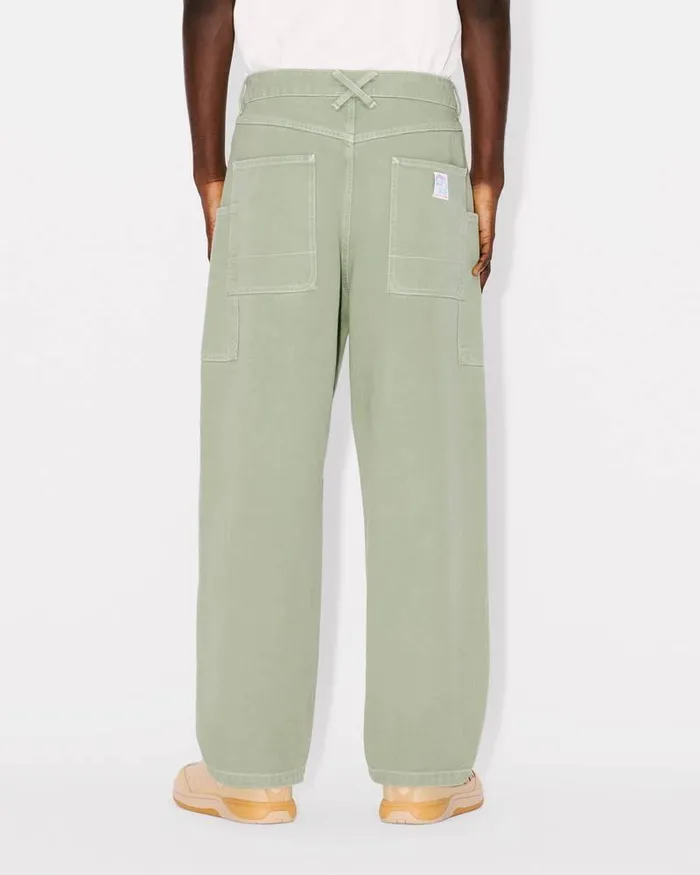 Kenzo Pants And Shorts Men Elephant Flag039 Cargo Jeans Almond Green