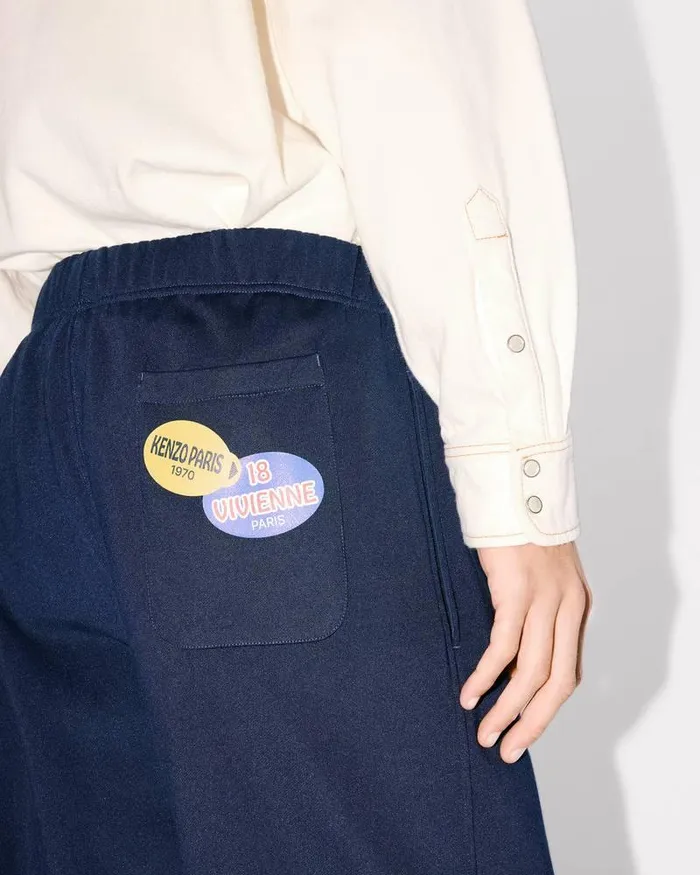 Kenzo Pants And Shorts Men Fruit Stickers039 Classic Jog Pant Midnight Blue