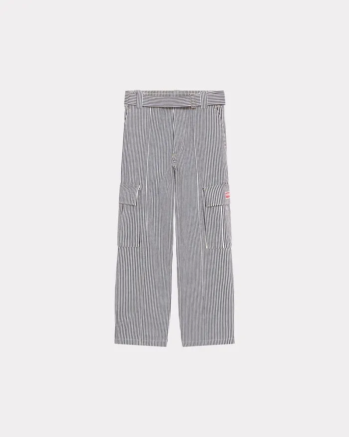 Kenzo Pants And Shorts MenWomen Straightcut Genderless ARMY Jeans Rinse Blue Denim