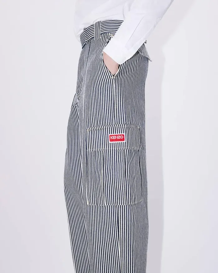 Kenzo Pants And Shorts MenWomen Straightcut Genderless ARMY Jeans Rinse Blue Denim