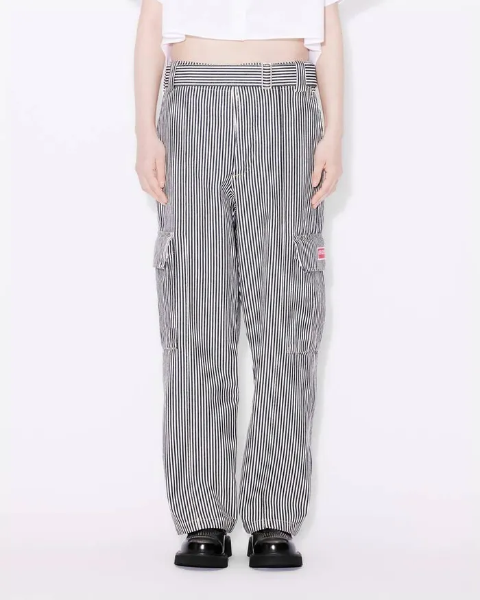 Kenzo Pants And Shorts MenWomen Straightcut Genderless ARMY Jeans Rinse Blue Denim