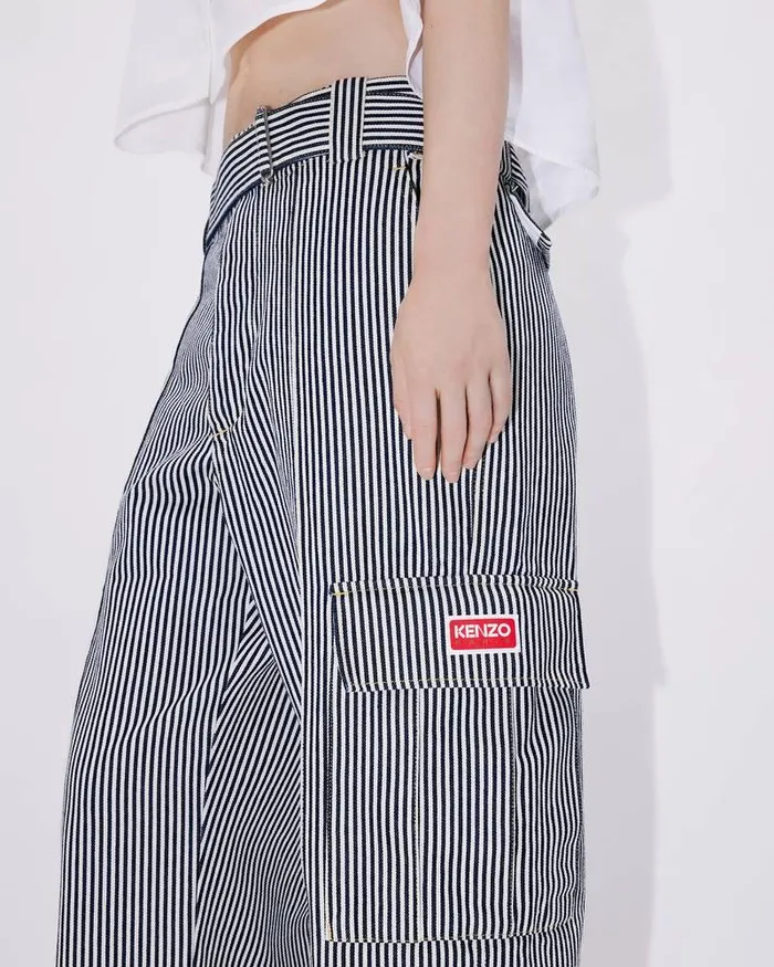 Kenzo Pants And Shorts MenWomen Straightcut Genderless ARMY Jeans Rinse Blue Denim