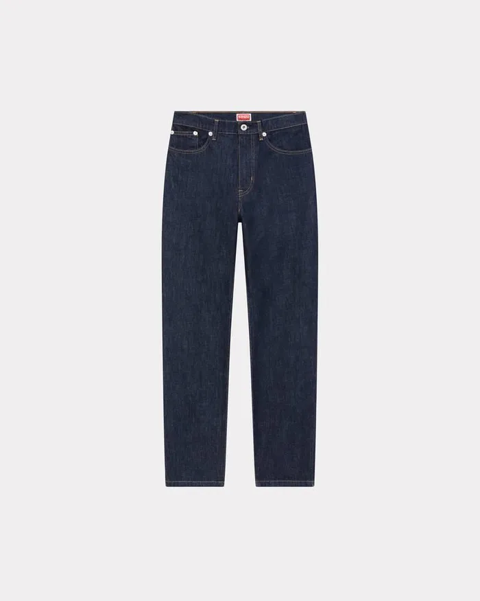 Kenzo Pants And Shorts Women ASAGAO Straight Jeans Rinse Blue Denim