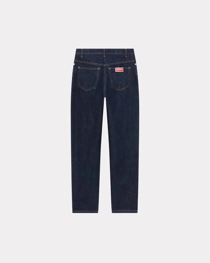 Kenzo Pants And Shorts Women ASAGAO Straight Jeans Rinse Blue Denim