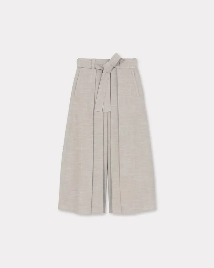 Kenzo Pants And Shorts Women Pleated Long Short Misty Grey