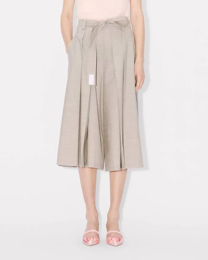 Kenzo Pants And Shorts Women Pleated Long Short Misty Grey