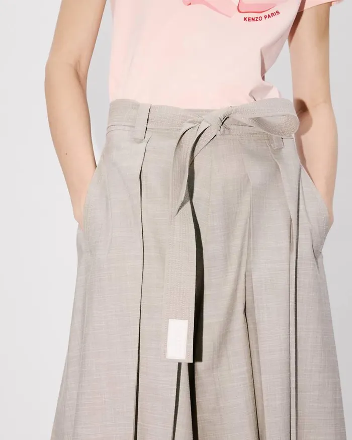 Kenzo Pants And Shorts Women Pleated Long Short Misty Grey