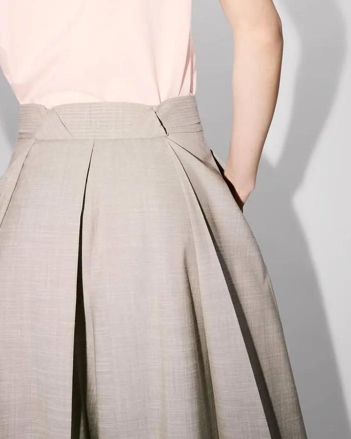 Kenzo Pants And Shorts Women Pleated Long Short Misty Grey