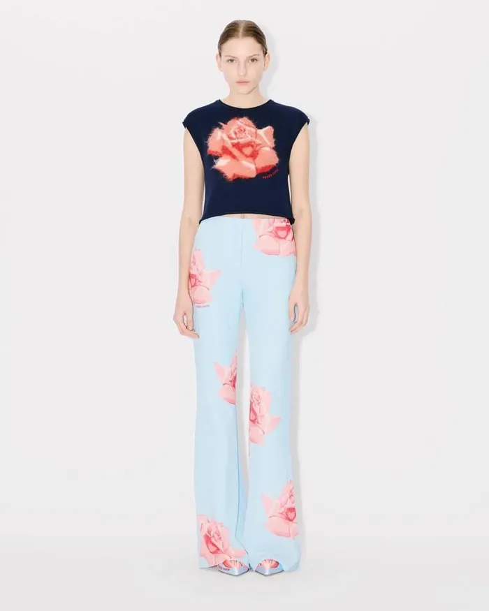 Kenzo Pants And Shorts Women Rose039 Pleated Pants Light Blue