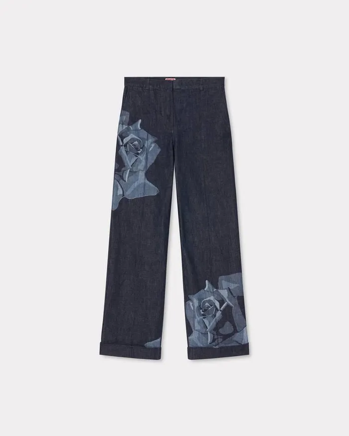Kenzo Pants And Shorts Women Rose039 Tailored Denim Pants Rinse Blue Denim