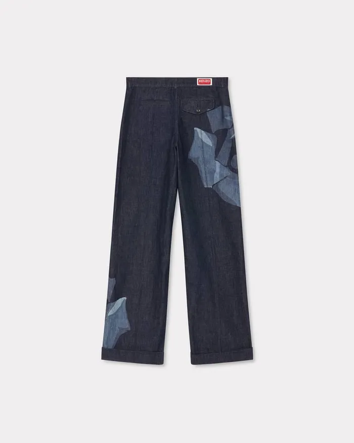 Kenzo Pants And Shorts Women Rose039 Tailored Denim Pants Rinse Blue Denim