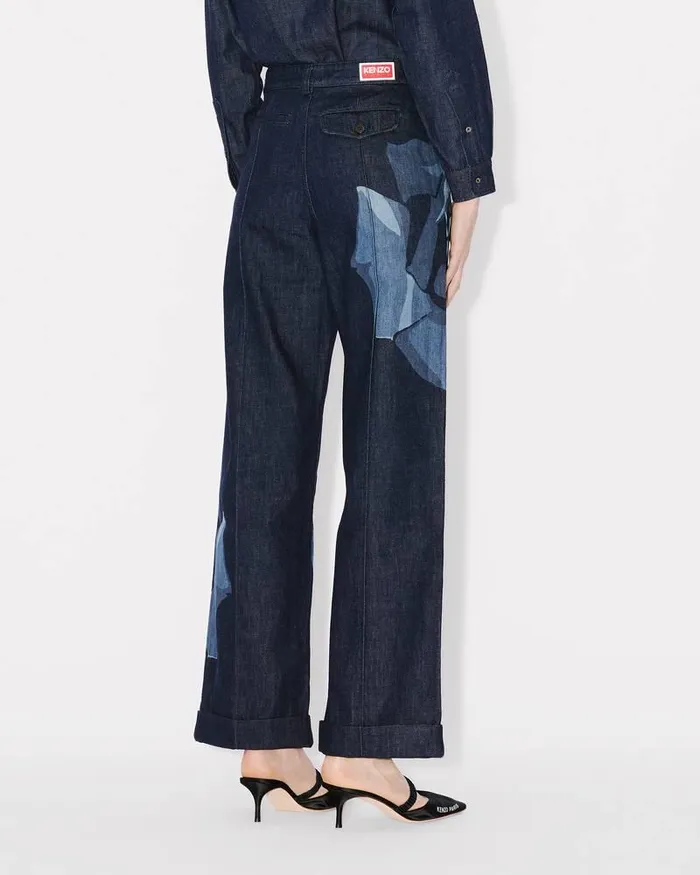 Kenzo Pants And Shorts Women Rose039 Tailored Denim Pants Rinse Blue Denim
