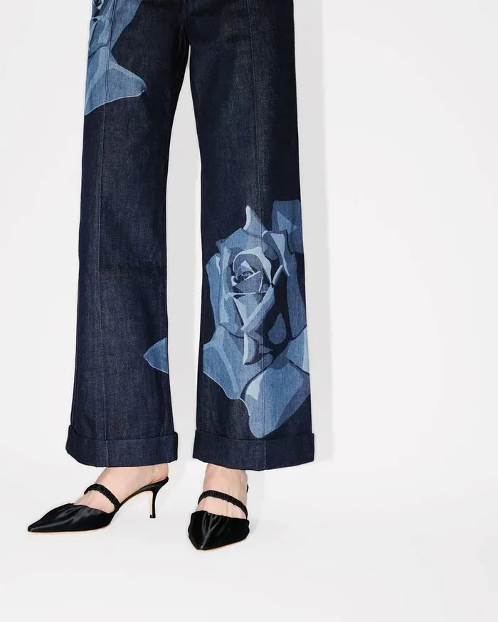 Kenzo Pants And Shorts Women Rose039 Tailored Denim Pants Rinse Blue Denim