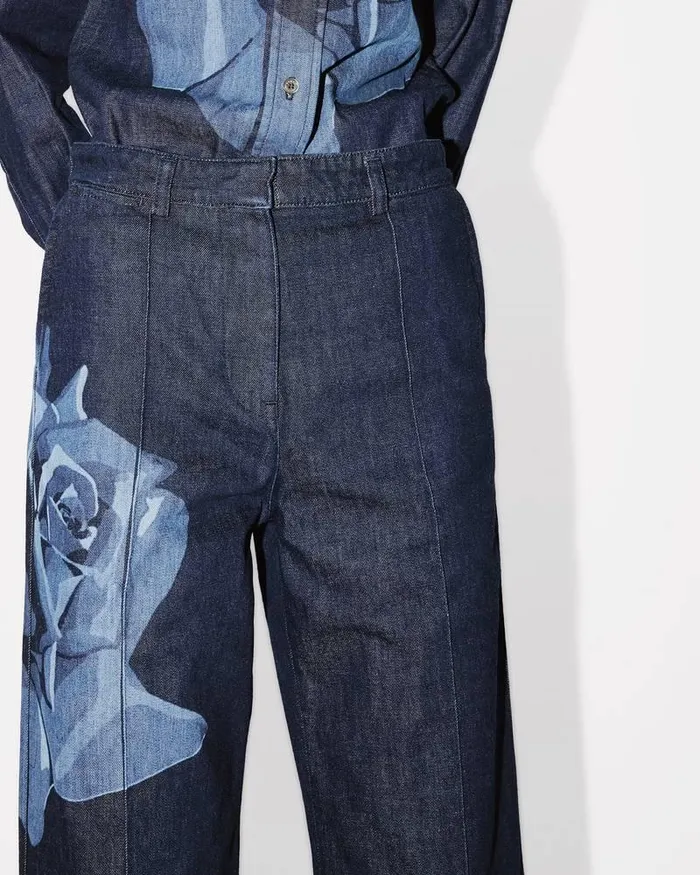 Kenzo Pants And Shorts Women Rose039 Tailored Denim Pants Rinse Blue Denim