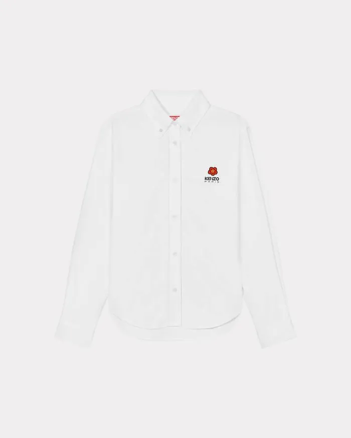 Kenzo Shirts And Tops Women 039Boke Flower039 Embroidered Slim Shirt White