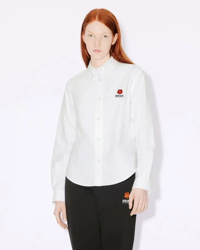 Kenzo Shirts And Tops Women 039Boke Flower039 Embroidered Slim Shirt White
