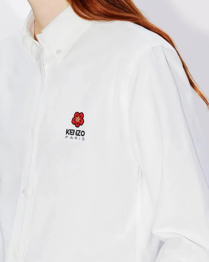 Kenzo Shirts And Tops Women 039Boke Flower039 Embroidered Slim Shirt White