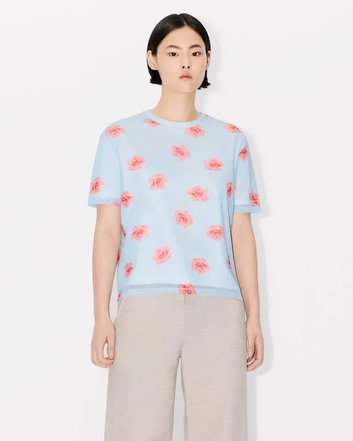 Kenzo Shirts And Tops Women Rose039 Double Layer Tshirt Light Blue