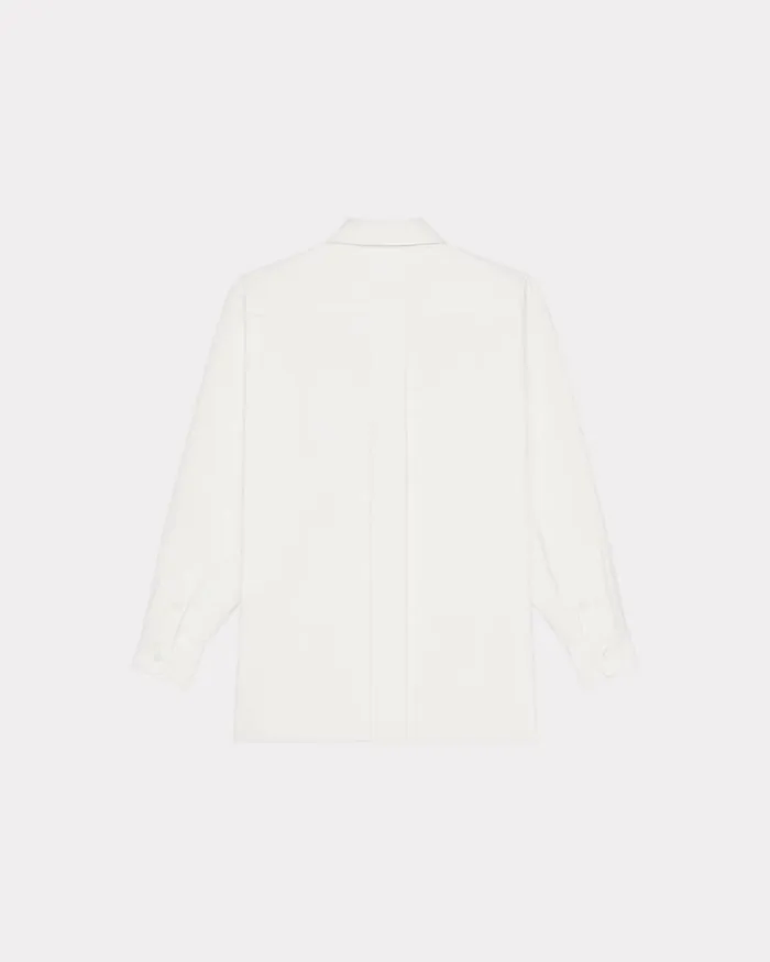 Kenzo Shirts Men Oversized 039Boke Flower039 Embroidered Shirt Off White