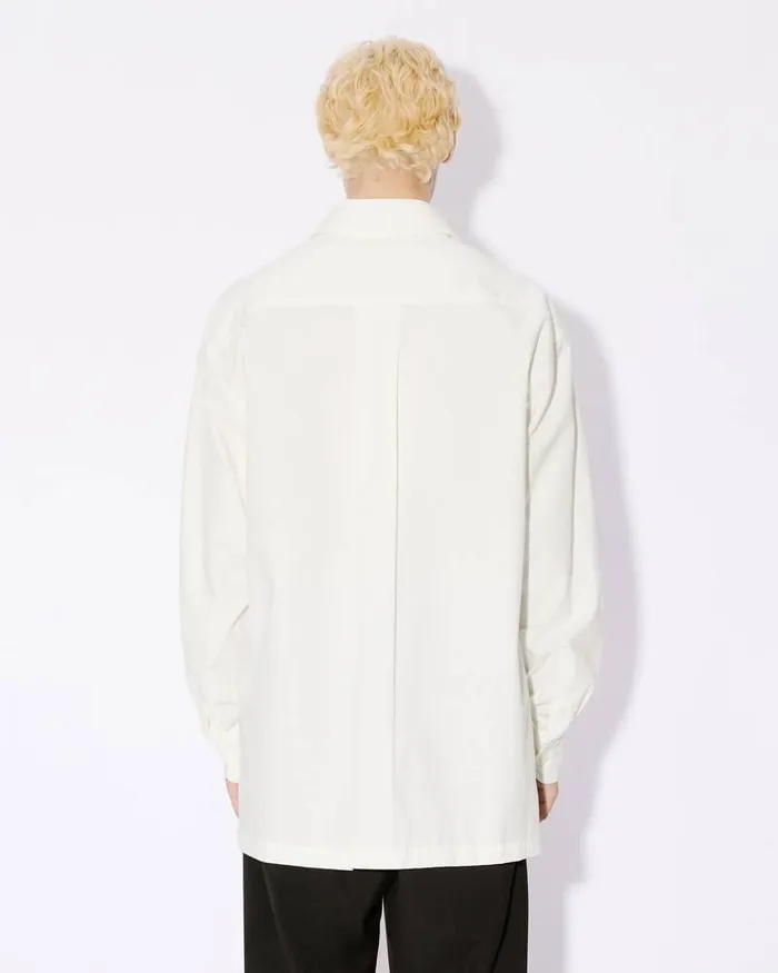 Kenzo Shirts Men Oversized 039Boke Flower039 Embroidered Shirt Off White