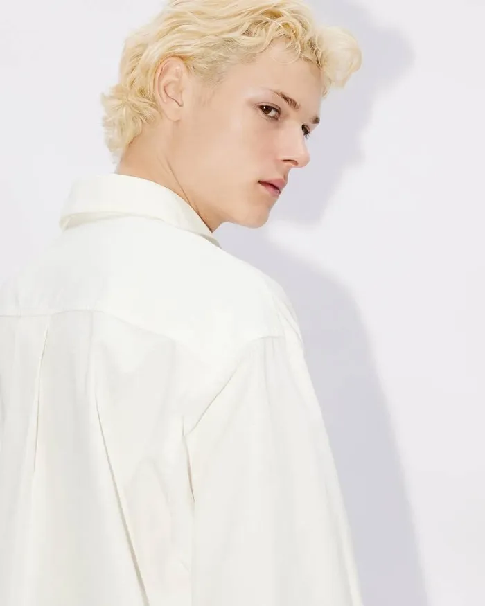 Kenzo Shirts Men Oversized 039Boke Flower039 Embroidered Shirt Off White