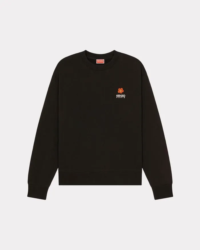 Kenzo Sweatshirts And Hoodies Men 039Boke Flower039 Embroidered Classic Sweatshirt Black