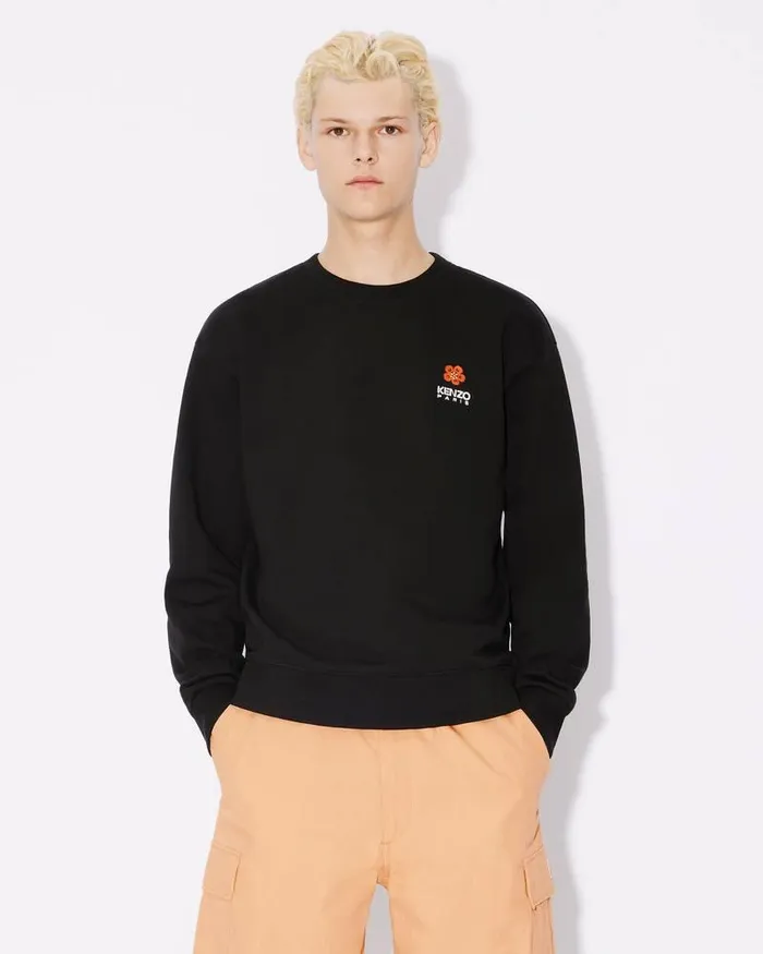 Kenzo Sweatshirts And Hoodies Men 039Boke Flower039 Embroidered Classic Sweatshirt Black