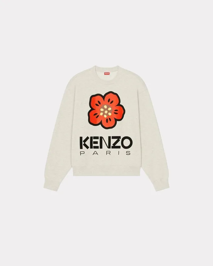 Kenzo Sweatshirts And Hoodies Men 039Boke Flower039 Sweatshirt Pale Grey