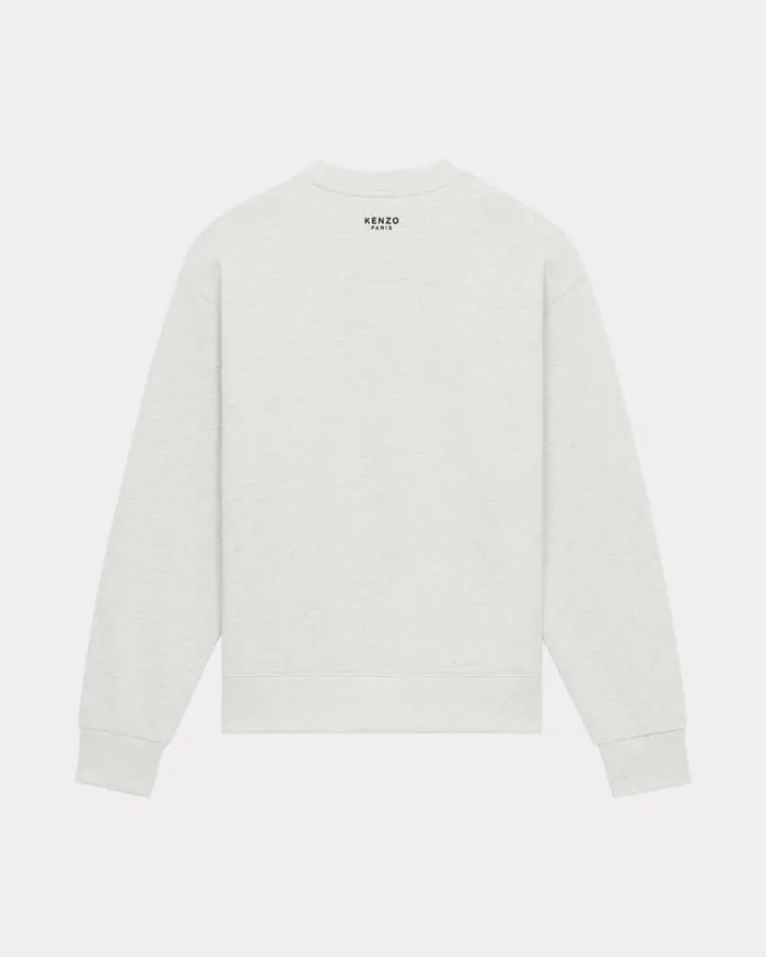 Kenzo Sweatshirts And Hoodies Men 039Lucky Tiger039 Embroidered Classic Sweatshirt Pale Grey