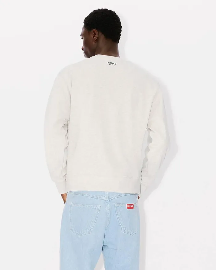 Kenzo Sweatshirts And Hoodies Men 039Lucky Tiger039 Embroidered Classic Sweatshirt Pale Grey