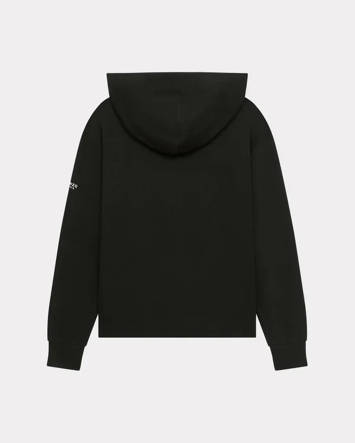Kenzo Sweatshirts And Hoodies Men 039Lucky Tiger039 Embroidered Zipup Hoodie Black