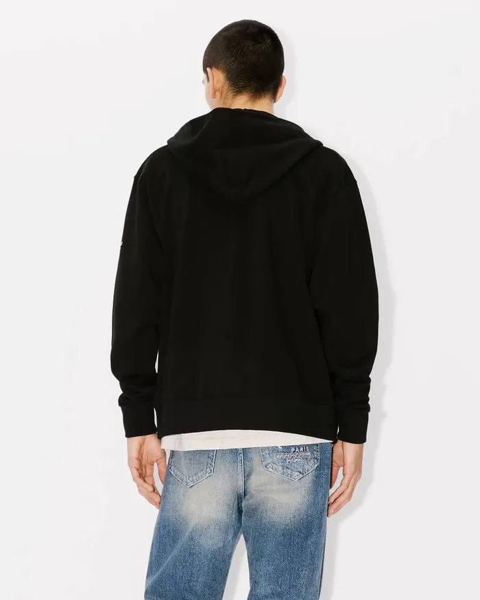 Kenzo Sweatshirts And Hoodies Men 039Lucky Tiger039 Embroidered Zipup Hoodie Black