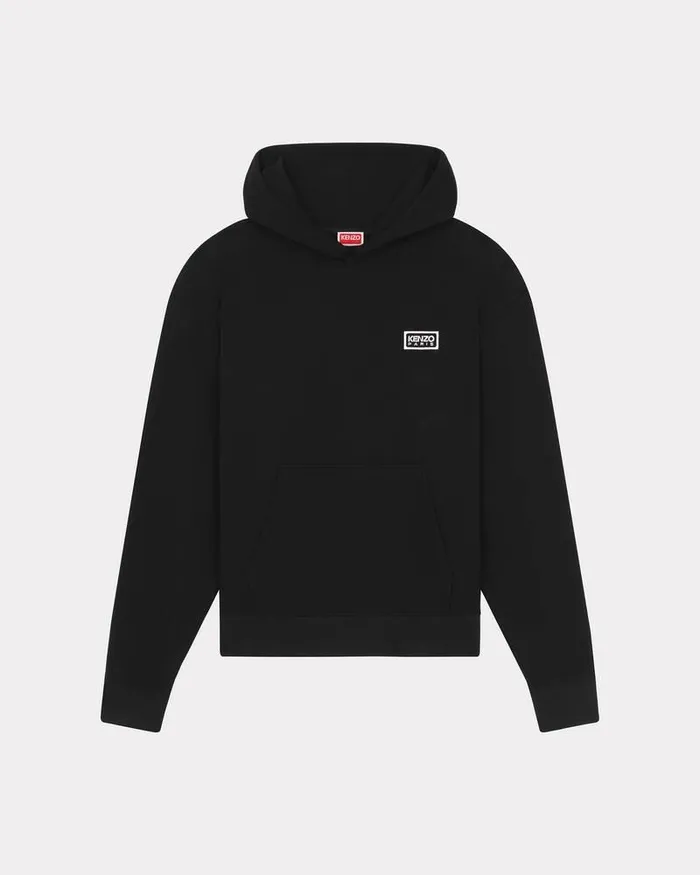 Kenzo Sweatshirts And Hoodies Men Bicolor Paris039 Embroidered Hoodie Black