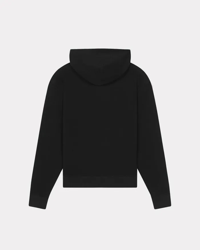 Kenzo Sweatshirts And Hoodies Men Bicolor Paris039 Embroidered Hoodie Black