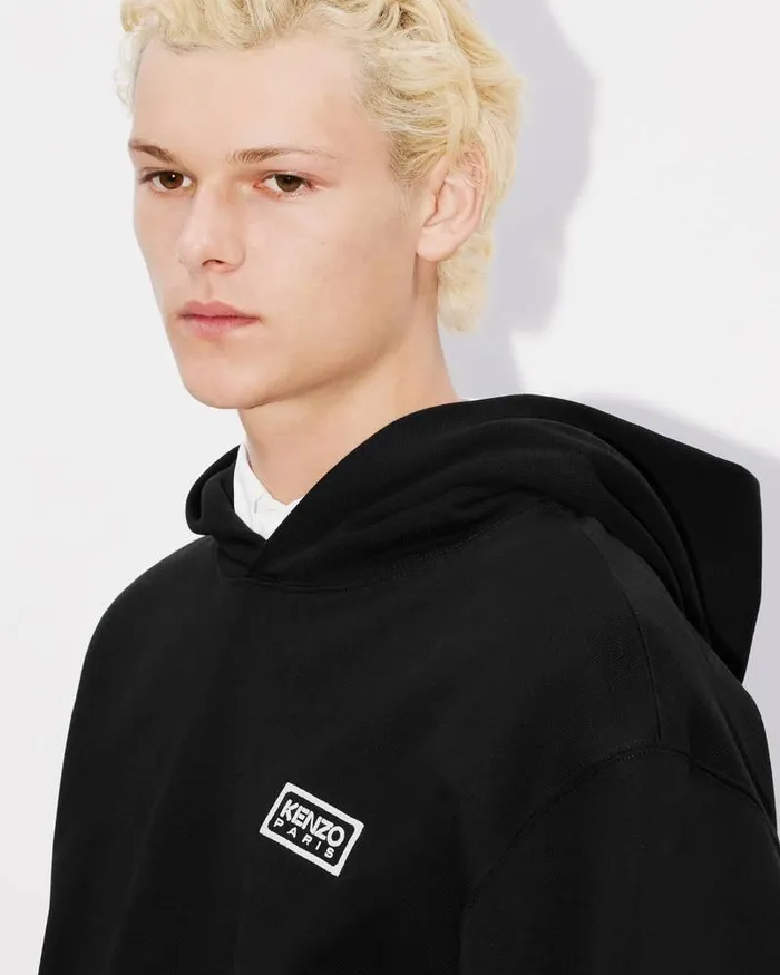 Kenzo Sweatshirts And Hoodies Men Bicolor Paris039 Embroidered Hoodie Black
