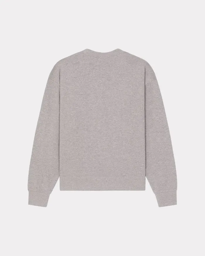 Kenzo Sweatshirts And Hoodies Men Drawn Varsity039 Embroidered Sweatshirt Pearl Grey