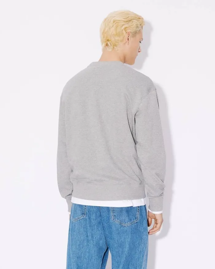Kenzo Sweatshirts And Hoodies Men Drawn Varsity039 Embroidered Sweatshirt Pearl Grey