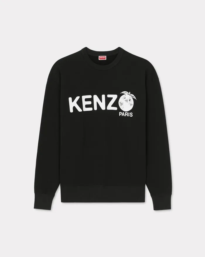 Kenzo Sweatshirts And Hoodies Men Orange039 Oversized Sweatshirt Black