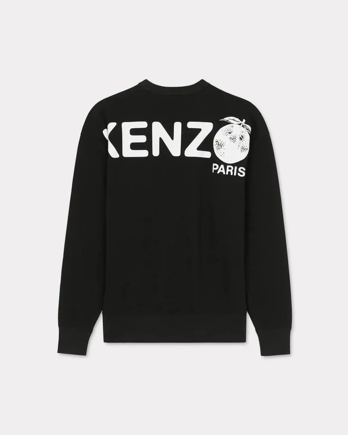 Kenzo Sweatshirts And Hoodies Men Orange039 Oversized Sweatshirt Black