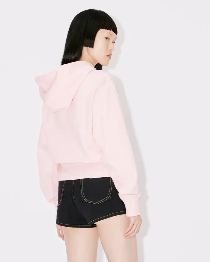 Kenzo Sweatshirts And Hoodies Women 039Boke Flower039 Embroidered Hooded Sweatshirt Faded Pink