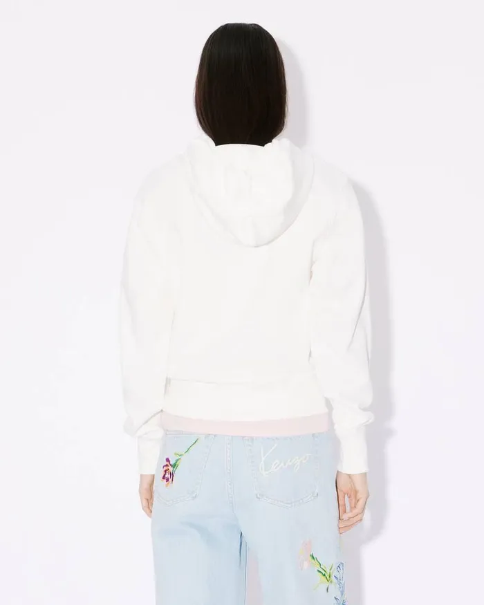 Kenzo Sweatshirts And Hoodies Women Hooded 039 Elephant Crest039 Embroidered Sweatshirt Off White