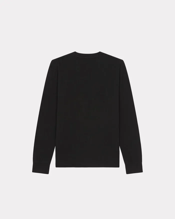Kenzo TShirts And Polos Men 039Boke Flower039 Embroidered Longsleeved Tshirt Black