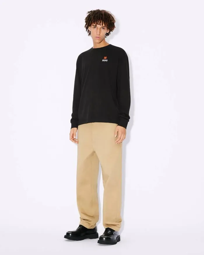 Kenzo TShirts And Polos Men 039Boke Flower039 Embroidered Longsleeved Tshirt Black