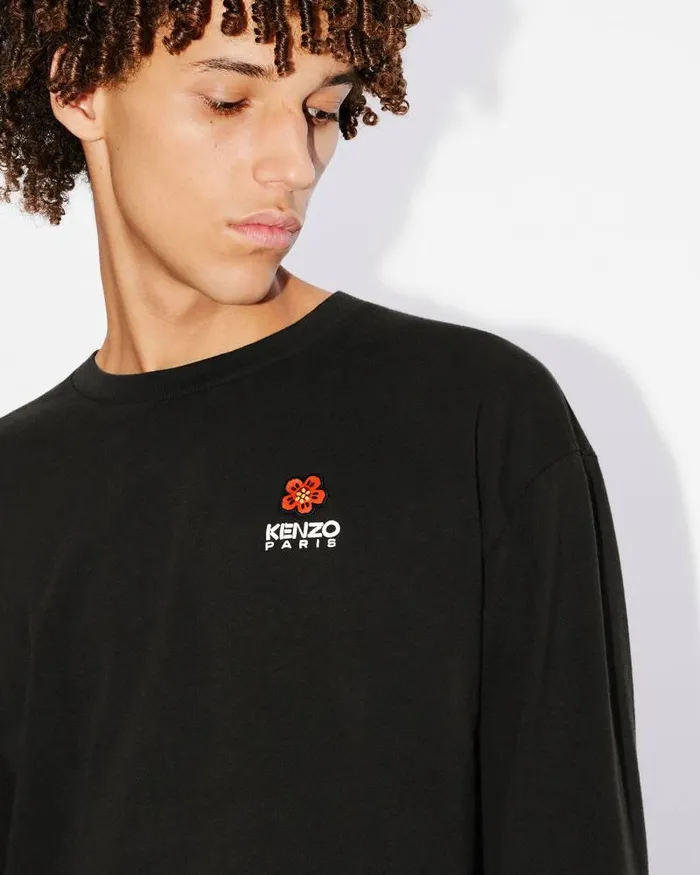 Kenzo TShirts And Polos Men 039Boke Flower039 Embroidered Longsleeved Tshirt Black