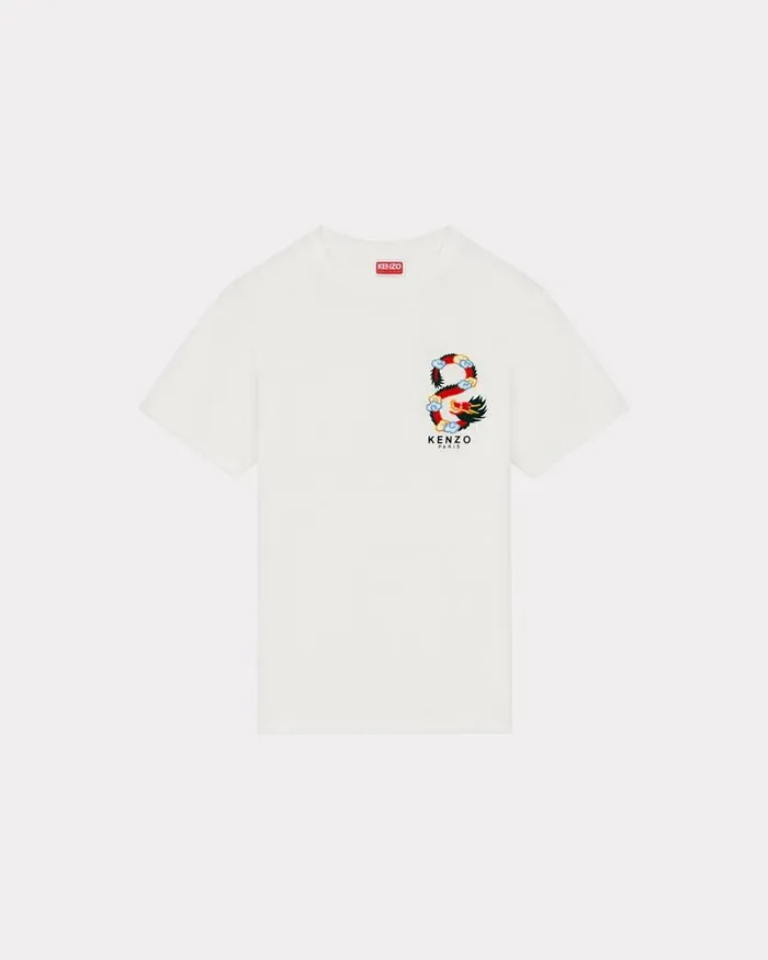 Kenzo TShirts And Polos Men 039Year Of The Dragon039 Embroidered Slim Tshirt Off White