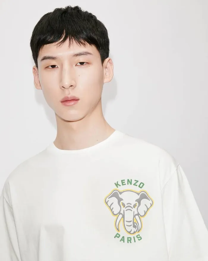Kenzo TShirts And Polos Men Varsity Jungle039 Elephant Tshirt Off White