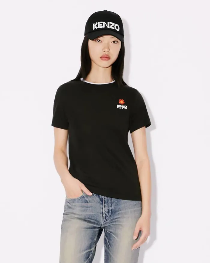 Kenzo TShirts And Polos Women 039Boke Flower039 Embroidered Tshirt Black